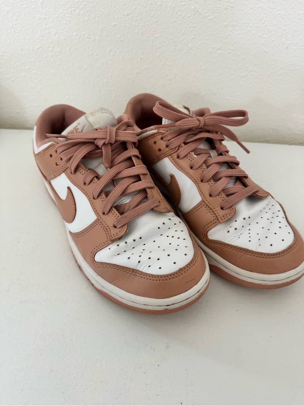 Nike Low-Top Sneakers in White and Dusty Pink